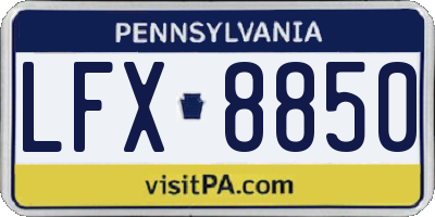 PA license plate LFX8850