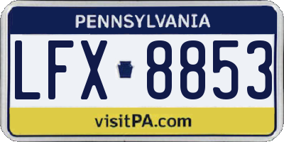 PA license plate LFX8853