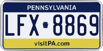 PA license plate LFX8869