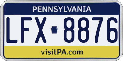 PA license plate LFX8876