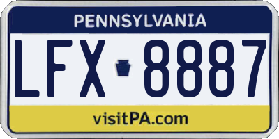 PA license plate LFX8887