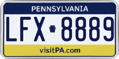 PA license plate LFX8889