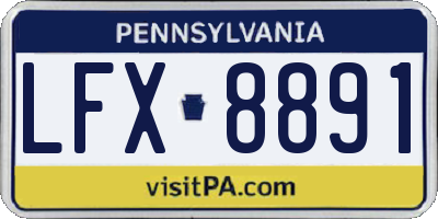 PA license plate LFX8891