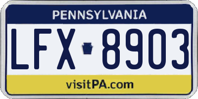 PA license plate LFX8903