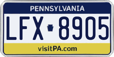 PA license plate LFX8905