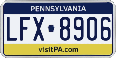 PA license plate LFX8906
