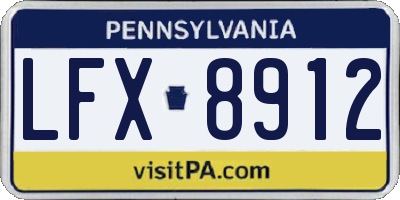 PA license plate LFX8912