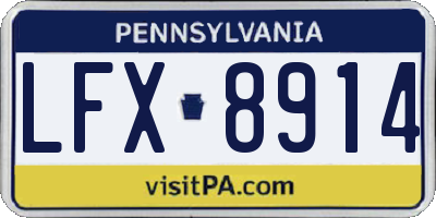 PA license plate LFX8914