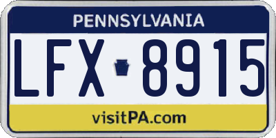 PA license plate LFX8915