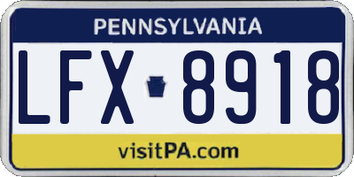 PA license plate LFX8918