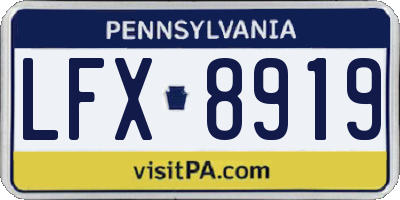 PA license plate LFX8919
