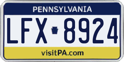PA license plate LFX8924