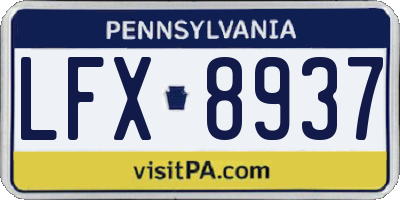 PA license plate LFX8937