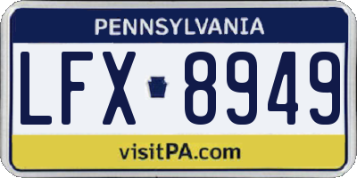 PA license plate LFX8949