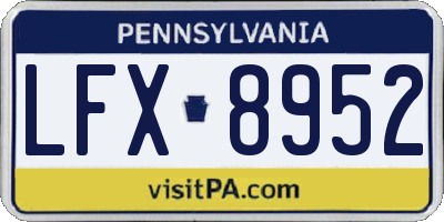 PA license plate LFX8952