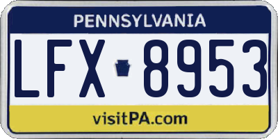 PA license plate LFX8953