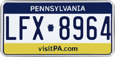 PA license plate LFX8964