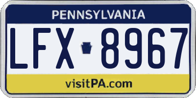 PA license plate LFX8967