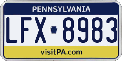PA license plate LFX8983
