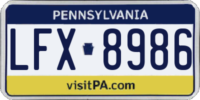 PA license plate LFX8986