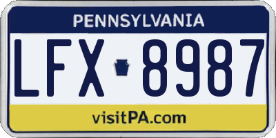 PA license plate LFX8987