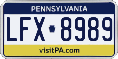 PA license plate LFX8989