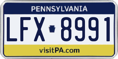 PA license plate LFX8991