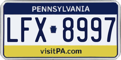 PA license plate LFX8997