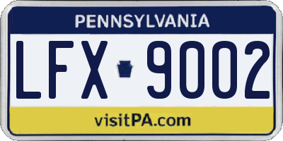 PA license plate LFX9002
