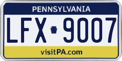 PA license plate LFX9007