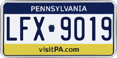 PA license plate LFX9019