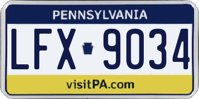 PA license plate LFX9034