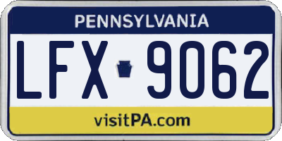 PA license plate LFX9062
