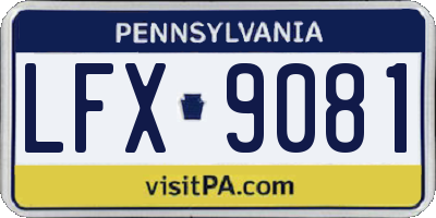 PA license plate LFX9081