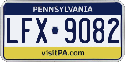 PA license plate LFX9082