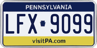 PA license plate LFX9099