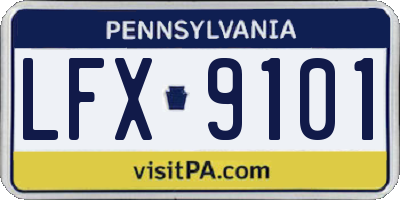 PA license plate LFX9101