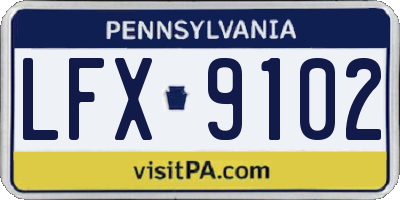 PA license plate LFX9102
