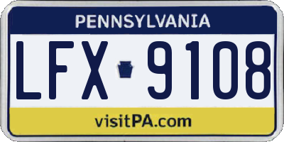 PA license plate LFX9108