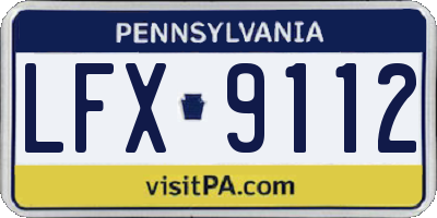 PA license plate LFX9112