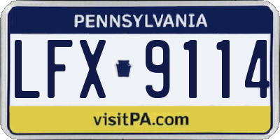 PA license plate LFX9114