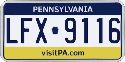 PA license plate LFX9116