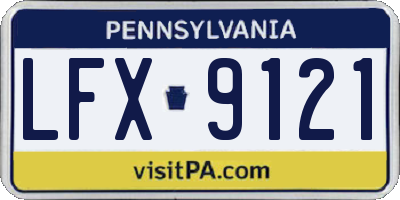PA license plate LFX9121