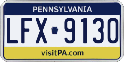 PA license plate LFX9130