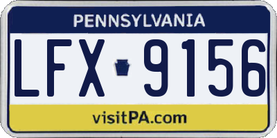 PA license plate LFX9156