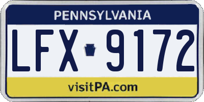 PA license plate LFX9172