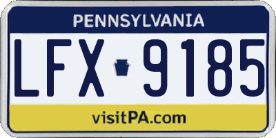 PA license plate LFX9185