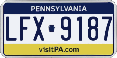 PA license plate LFX9187