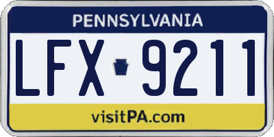 PA license plate LFX9211