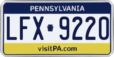 PA license plate LFX9220